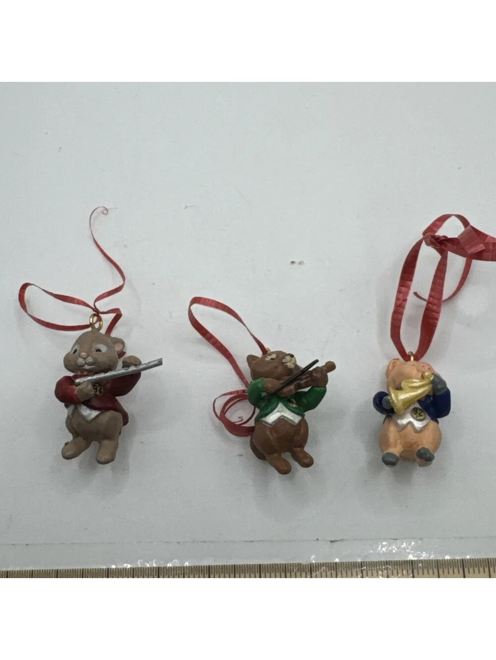 Hallmark 1992 Keepsake Miniature Ornament Harmony Trio Set of 3 Pig Fox Bunny